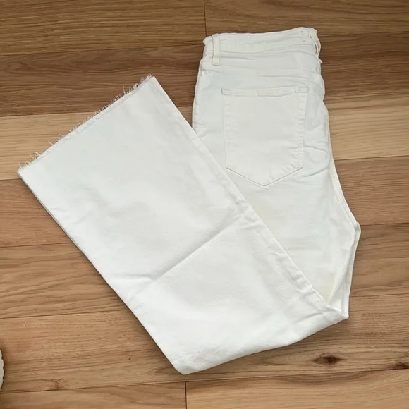 NWT J. Crew Pont Sur high waist, wide leg, white denim jeans, size 32 - Picture 5 of 14